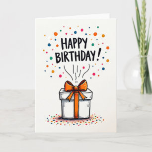 Vibrant Gift Birthday Card