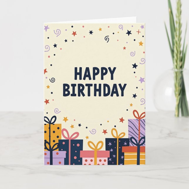 Vibrant Gifts Birthday Card (Front)
