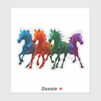 Vibrant Glass Horses – Colourful Glowing Horse Art