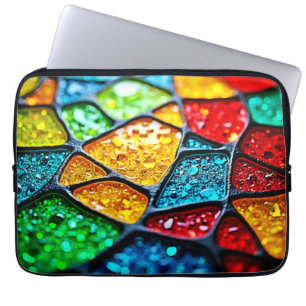 Vibrant Glass Mosaic: Jewel Colors Laptop Sleeve