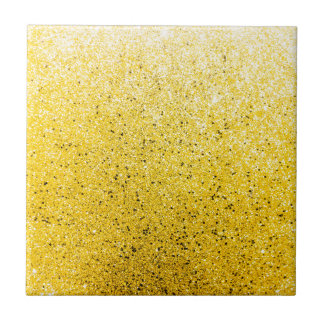 Vibrant Glittery Golden Sparkle Tile
