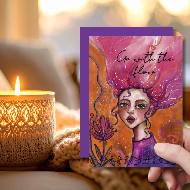 Vibrant Go with the flow Inspirational Woman Card (Vibrant Go with the flow Inspirational Woman Card)