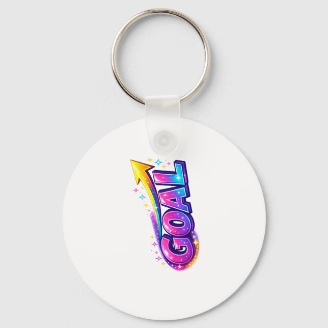 Vibrant GOAL Round Keychain – Success & Growth (Front)