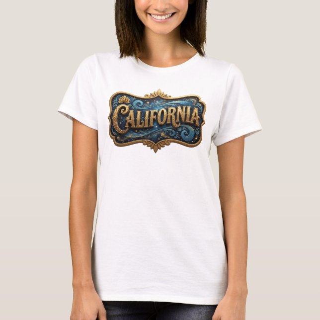 Vibrant Gold CALIFORNIA Custom Tee (Front)