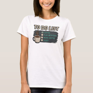 Vibrant Gold COFFEE PLAY WITH DOG Designer Graphic T-Shirt
