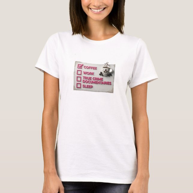 Vibrant Gold COFFEE WORK TRUE CRIME Custom Shirt (Front)