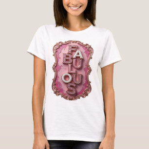 Vibrant Gold FABULOUS Slogan Design T-Shirt
