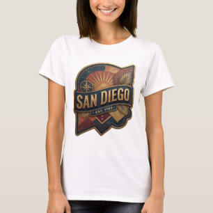 Vibrant Gold SAN DIEGO EST 1769 Text Design T-Shirt