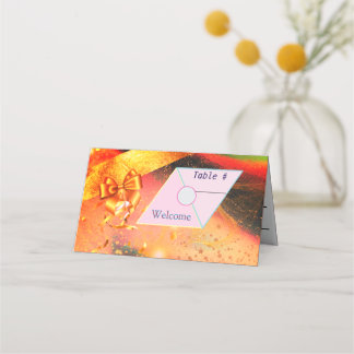 Vibrant Gold Table Place Cards