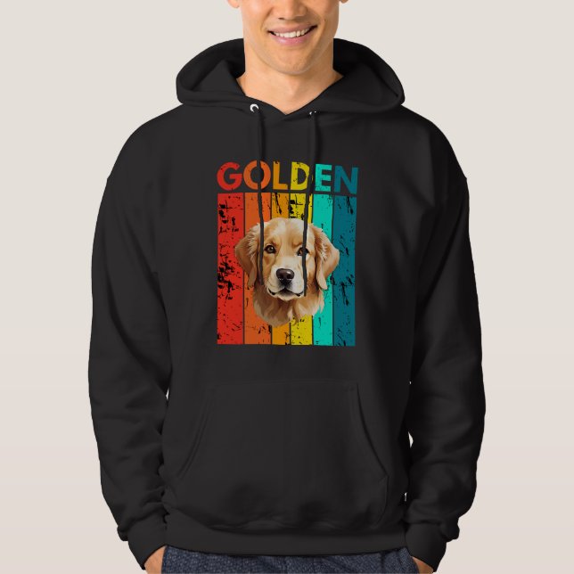 Vibrant Golden Retriever Retro Design Hoodie (Front)