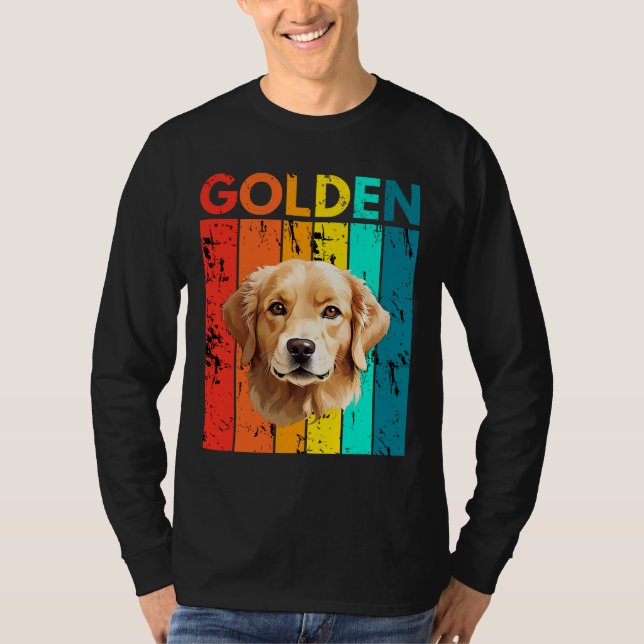 Vibrant Golden Retriever Retro Design T-Shirt (Front)