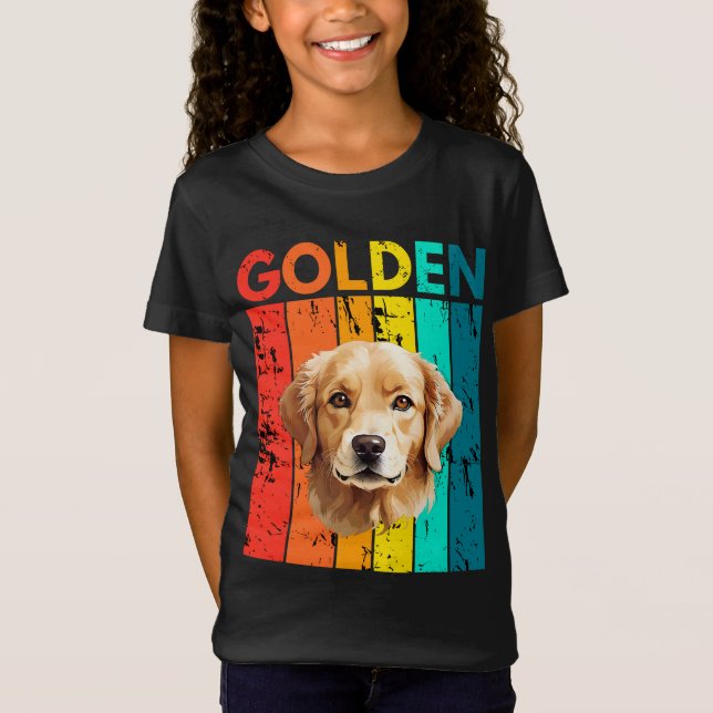 Vibrant Golden Retriever Retro Design T-Shirt (Front)