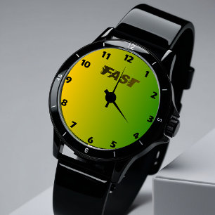 Vibrant Gradient Green & Yellow Modern Wristwatch