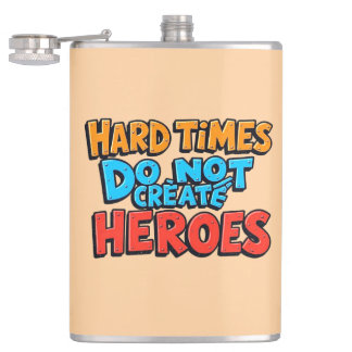 Vibrant Gradient Typographical Create Heroes Hip Flask