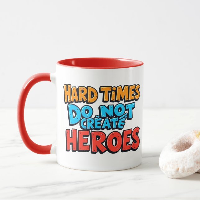 Vibrant Gradient Typographical Create Heroes  Mug (With Donut)