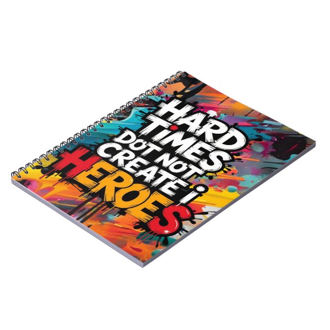 Vibrant Gradient Typographical Create Heroes  Notebook (Left Side)