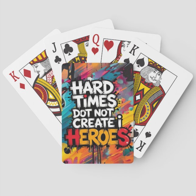 Vibrant Gradient Typographical Create Heroes  Playing Cards (Back)