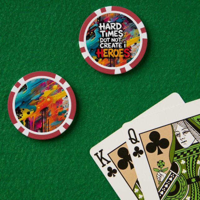 Vibrant Gradient Typographical Create Heroes  Poker Chips (Poker Table (Double))