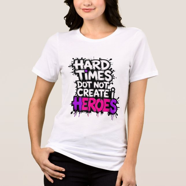 Vibrant Gradient Typographical Create Heroes  Tri-Blend Shirt (Front)