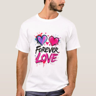 Vibrant Graffiti Heart Design Men's Basic T-Shirt