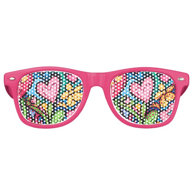 Vibrant Graffiti Valentine's Day Art Retro Sunglasses (Front)