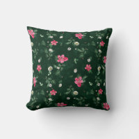 Vibrant  Green and pink floral watercolor pattern