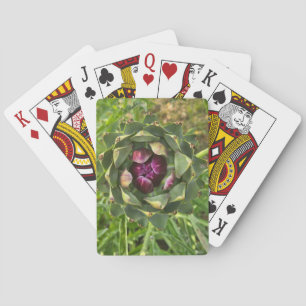 Vibrant Green and Purple Tuscan Artichoke Playing Cards