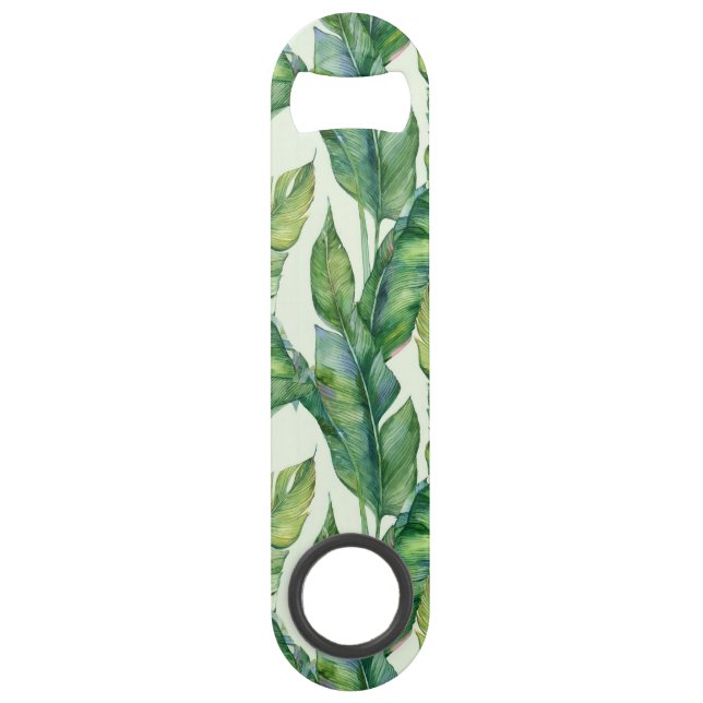 Vibrant Green Banana Leaves Watercolor Pattern (Front)