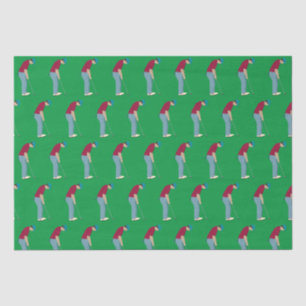 Vibrant Green Golf Putting theme Tissue Paper