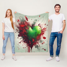 Vibrant Green Heart Burst