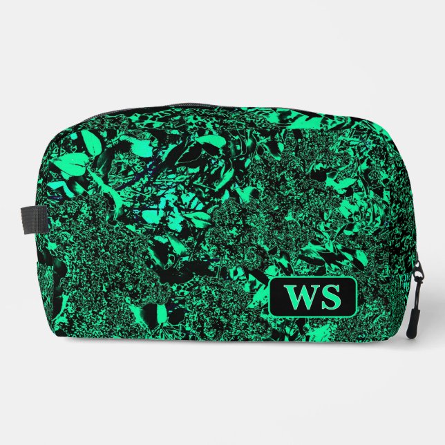 Vibrant Green Monogram Toiletry Bag (Front)