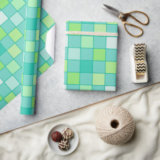 Vibrant Green Mosaic Wrapping Paper