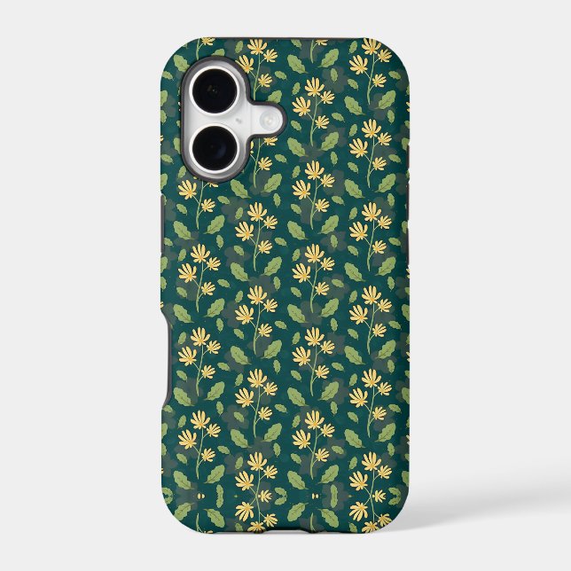 Vibrant Green Pattern with Yellow Flowers & Leaves (Back)