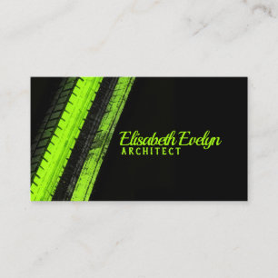 Vibrant Green Trails on Dark Canvas Business Card