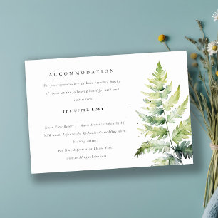 VIBRANT GREEN WATERCOLOUR FERN ACCOMMODATION INVITATION