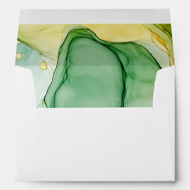 Vibrant Greens and Golds Ink Envelope (Back (Bottom))
