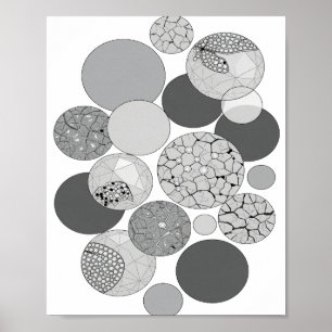 Vibrant Grey ABSTRACT ART Modern Design Poster