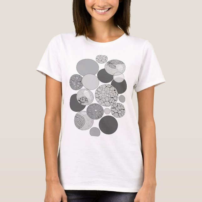 Vibrant Grey ABSTRACT ART Modern Design T-Shirt (Front)