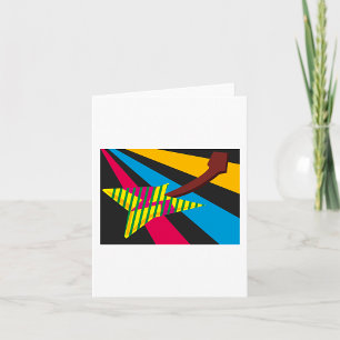 Vibrant Guitar with Geometric Stripes Card