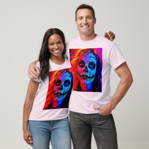 Vibrant Halloween Makeup Art T-Shirt