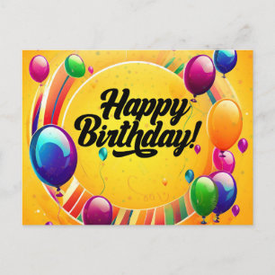 Vibrant Happy Birthday Holiday Postcard