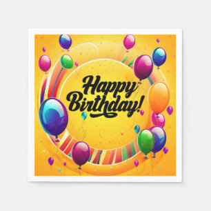 Vibrant Happy Birthday Napkin