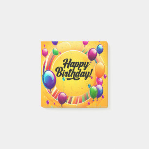 Vibrant Happy Birthday Post-it Notes