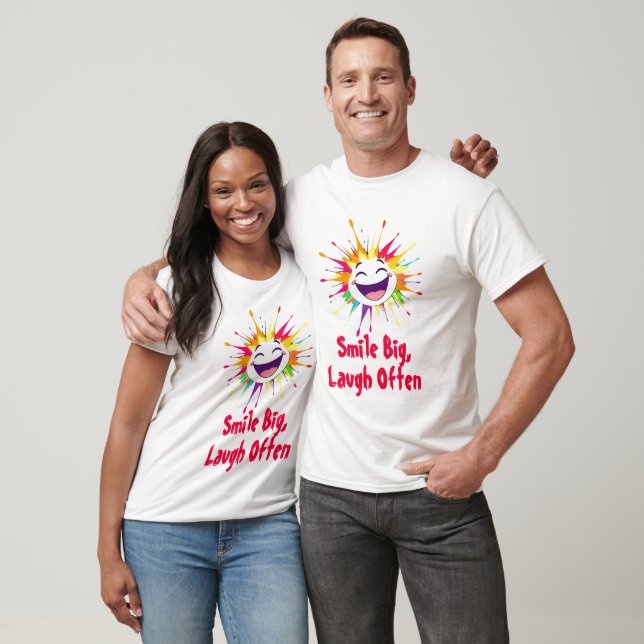 Vibrant Happy Face with Colour Splash T-Shirt (Unisex)