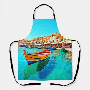 Vibrant Harbor: Mediterranean Bliss Apron