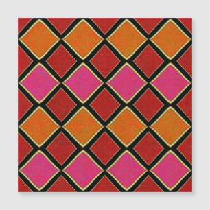 Vibrant Harlequin Diamond Pattern in Red, Orange,
