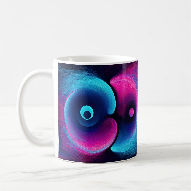 Vibrant Harmony Modern Interpretation of Yin Yan Coffee Mug (Left)