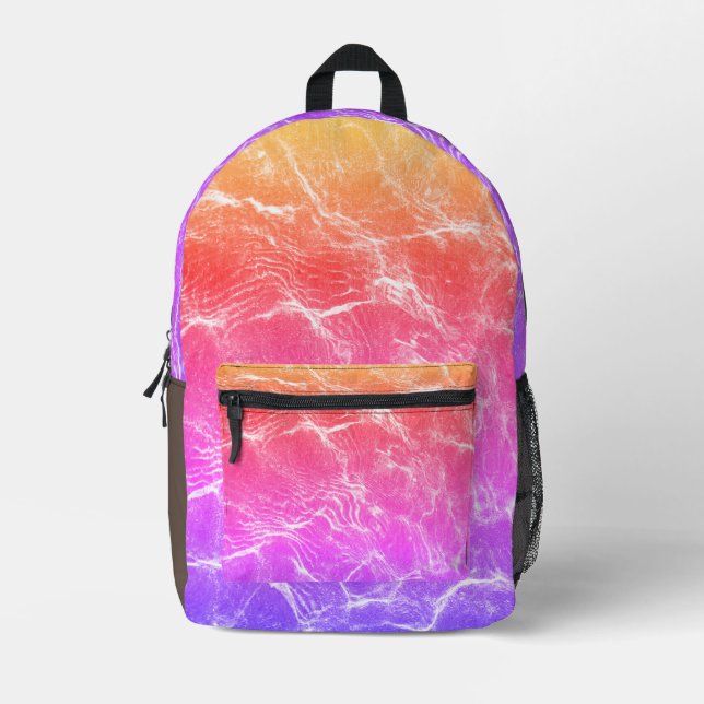 Vibrant Harmony: Multi-Colour Stylish Unique Desig Printed Backpack (Front)