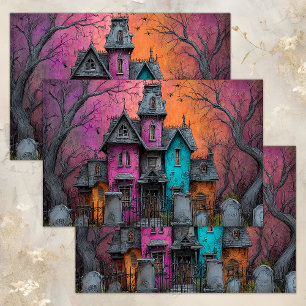 VIBRANT HAUNTED MANSION DECOUPAGE TISSUE PAPER