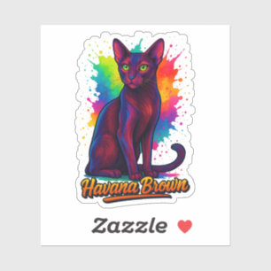 Vibrant Havana Brown Cat Pop Art – Colourful Moder